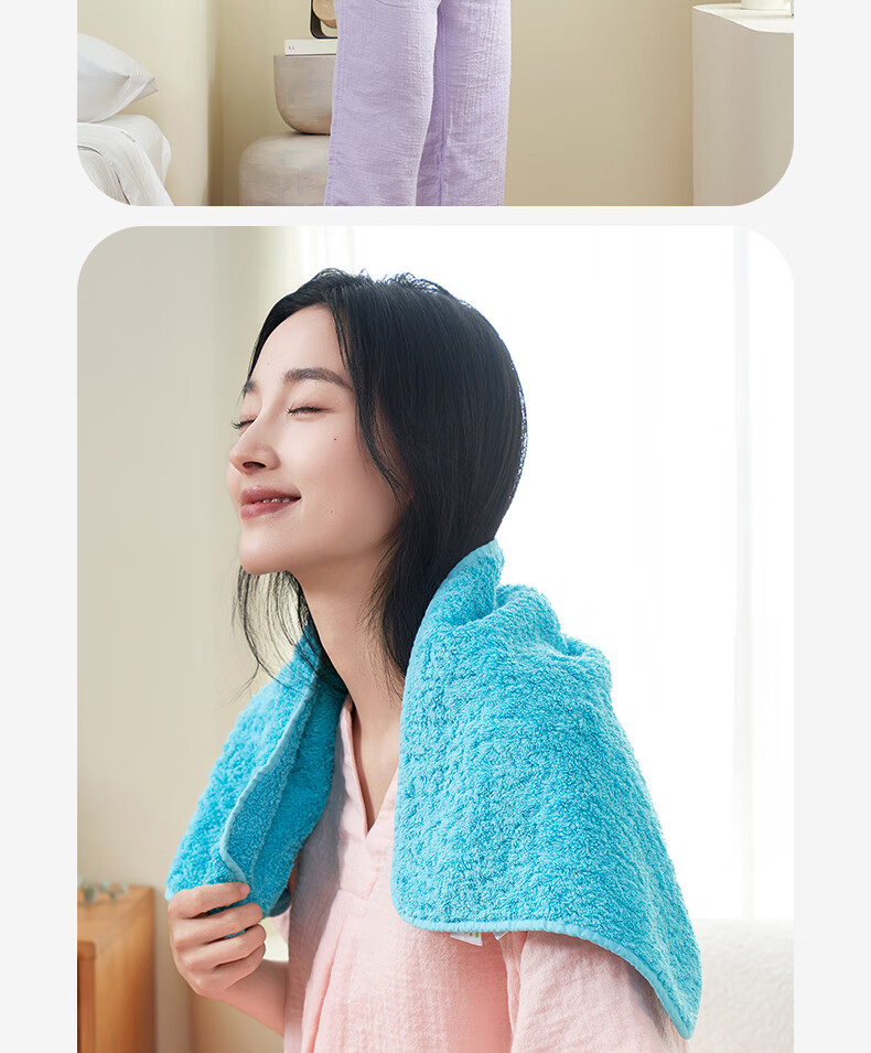 UCHINO Egyptian Long-Staple Cotton Face Towel, Class A Thickened Soft Absorbent Washcloth, Senna Face Towel, Blue 9