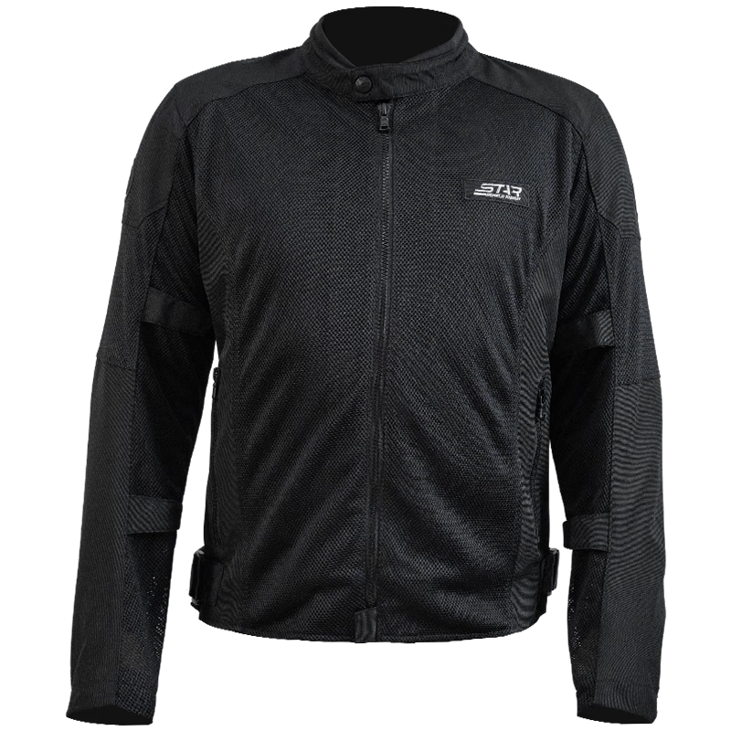 STAR FIELD KNIGHT Motorcycle Riding Jacket for Men, Summer Mesh Breathable Outdoor Motorbike Crash-Resistant Top, Black, Size 3XL