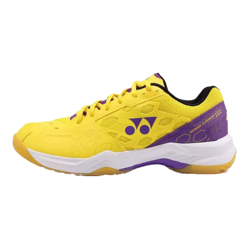 YONEX Badminton Shoes, Unisex Training Model SHB101CR, Breathable And Shock-Absorbing, Yellow And Purple, Size 40