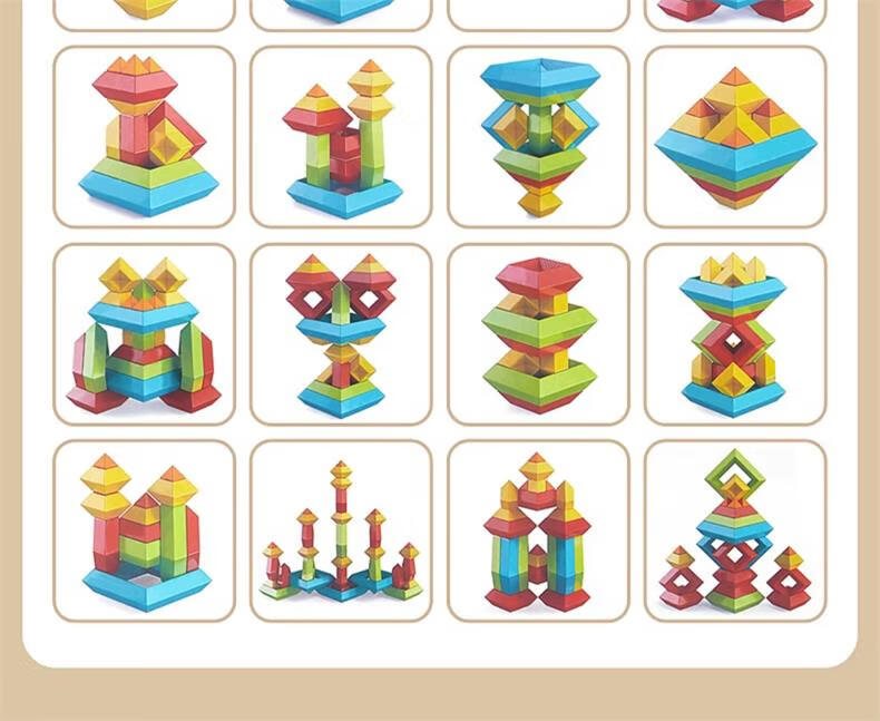 CAREBABY Building Block Tower with Large Particles, Lu Ban Tower Children's Toy Pyramid Birthday Gift for Boys And Girls 3