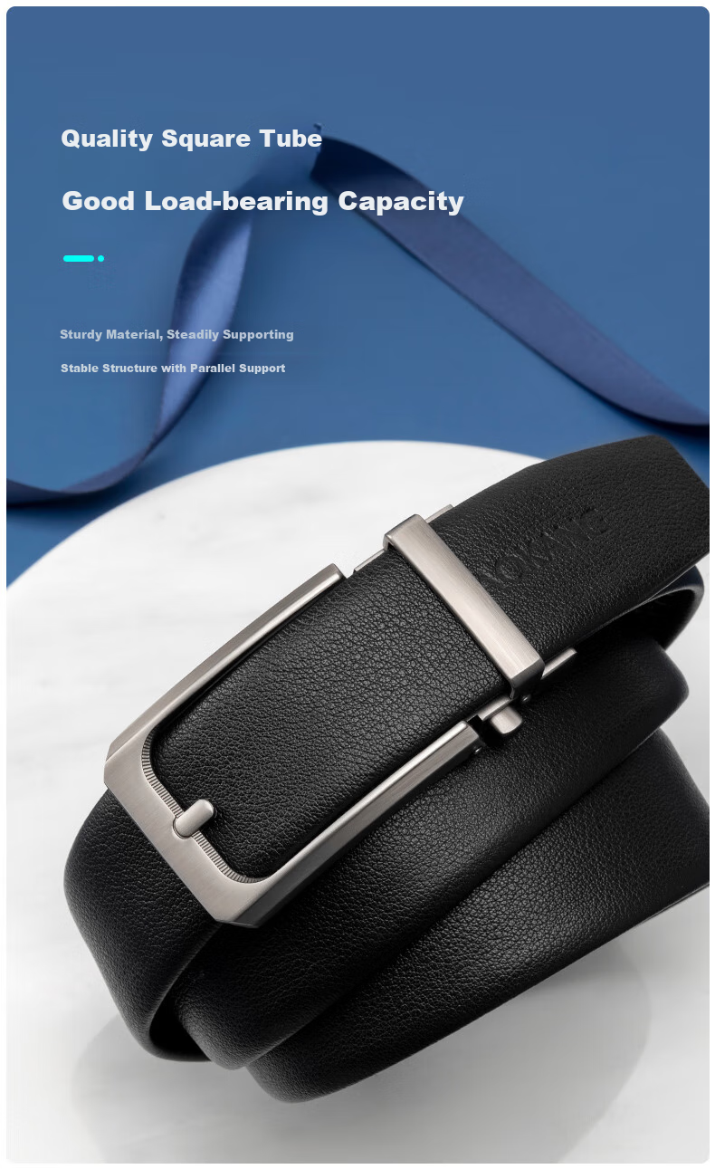 Aokang Men's Automatic Buckle Belt, Business Gift Box, Top-Grain Leather Trouser Belt, Birthday Gift for Husband 2