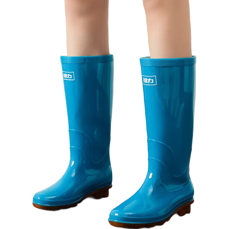 Huili Women's Fashion Rain Boots, Water Shoes, Outdoor Waterproof Non-Slip Wear-Resistant Comfortable Overshoes HL513 High-Top Blue Size 36