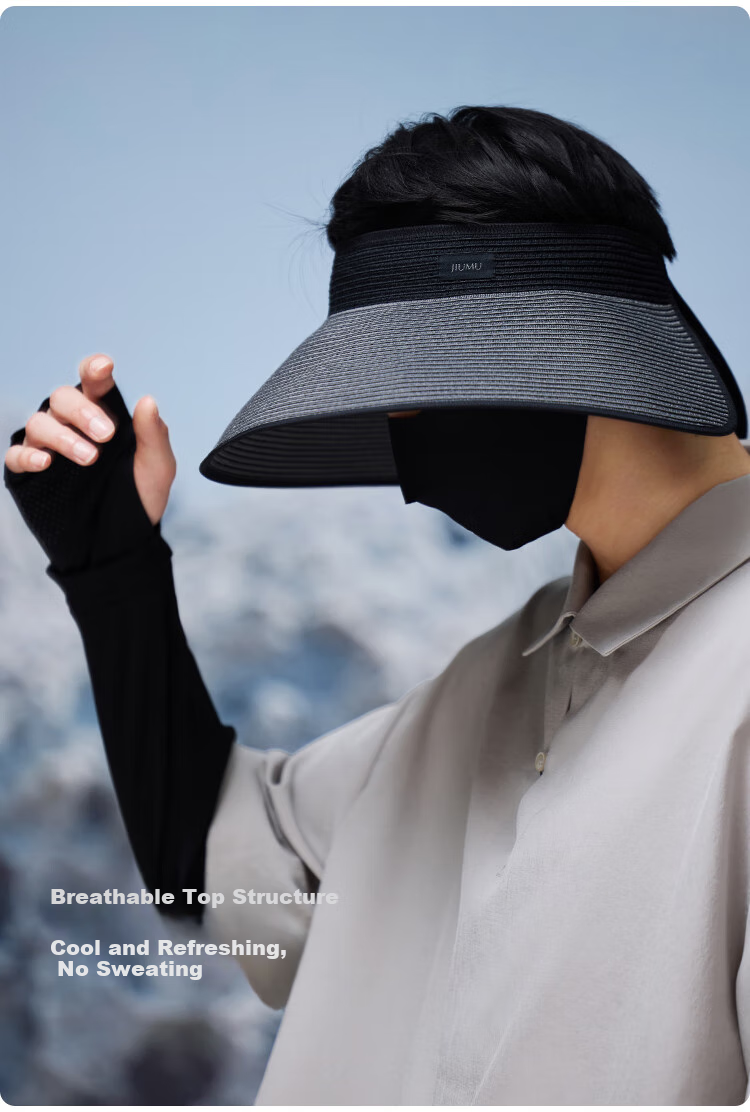 JIUMU Sun Protection Hat for Men, Sun Visor, Sun Hat, Visor Cap, Cooling Cap, Hiking Cap, Fishing Hat, Summer UV Protection Cap 4