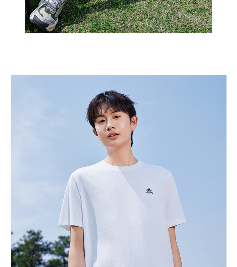 PEAK Men's Summer Short Sleeve Pure Cotton Casual Loose Breathable Outdoor Xinjiang Cotton Sports Base T-Shirt DF652430 57