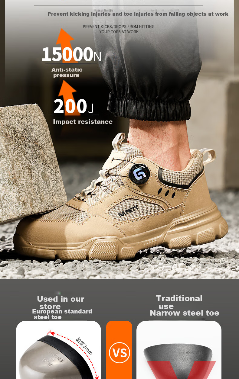 Fumeier Safety Shoes for Men, Electrician Insulated 10KV Steel Toe Cap Anti-Smashing Anti-Puncture Ultra-Light Work Boots F155SKV Size 44 4