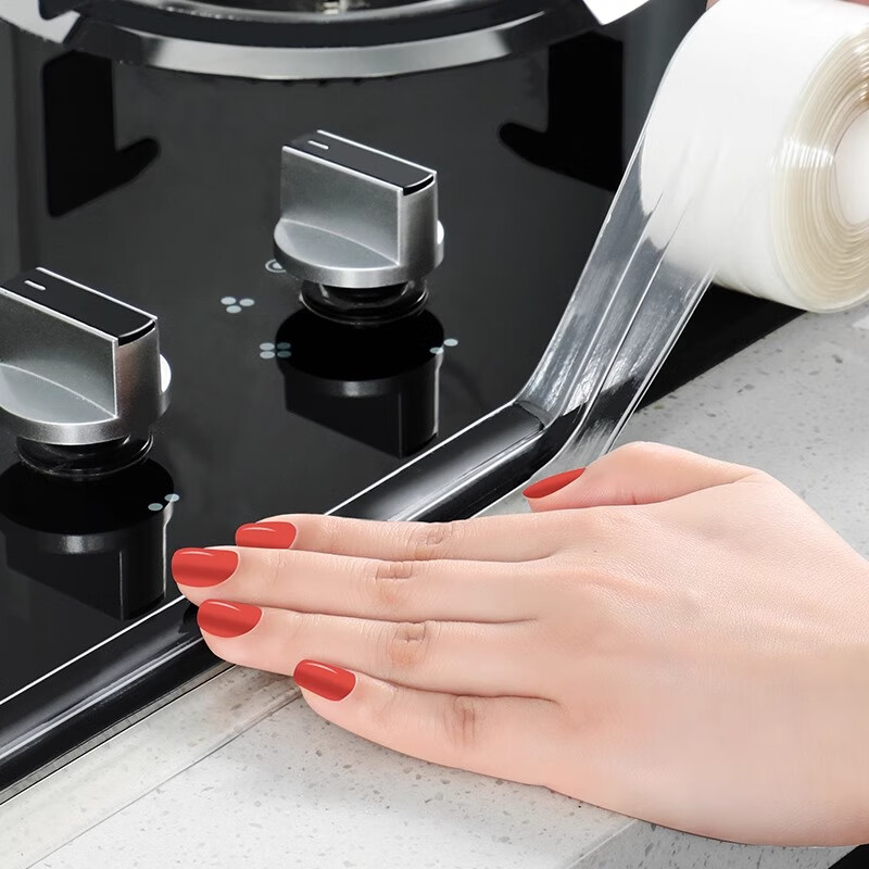 Jiadou Kitchen Oil-Proof Sticker Stove Film Waterproof Edge-Sealing Transparent Self-Adhesive Countertop Protective Film for Gas Stove
