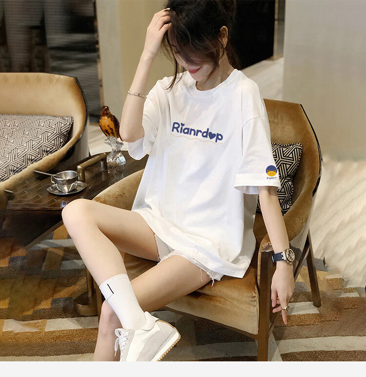 TonLion 2026 Summer Short-Sleeve T-Shirt for Women, Pure Cotton Simple Versatile Fashion Round Neck Half-Sleeve Top 5