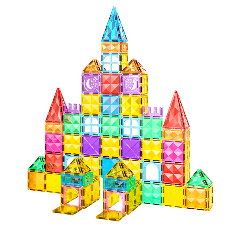Xingyayoupin Magnetic Tiles, Colored Window Puzzle Toy, Magnetic Building Blocks, Educational Toy for Boys And Girls Aged 3-6, Birthday Gift