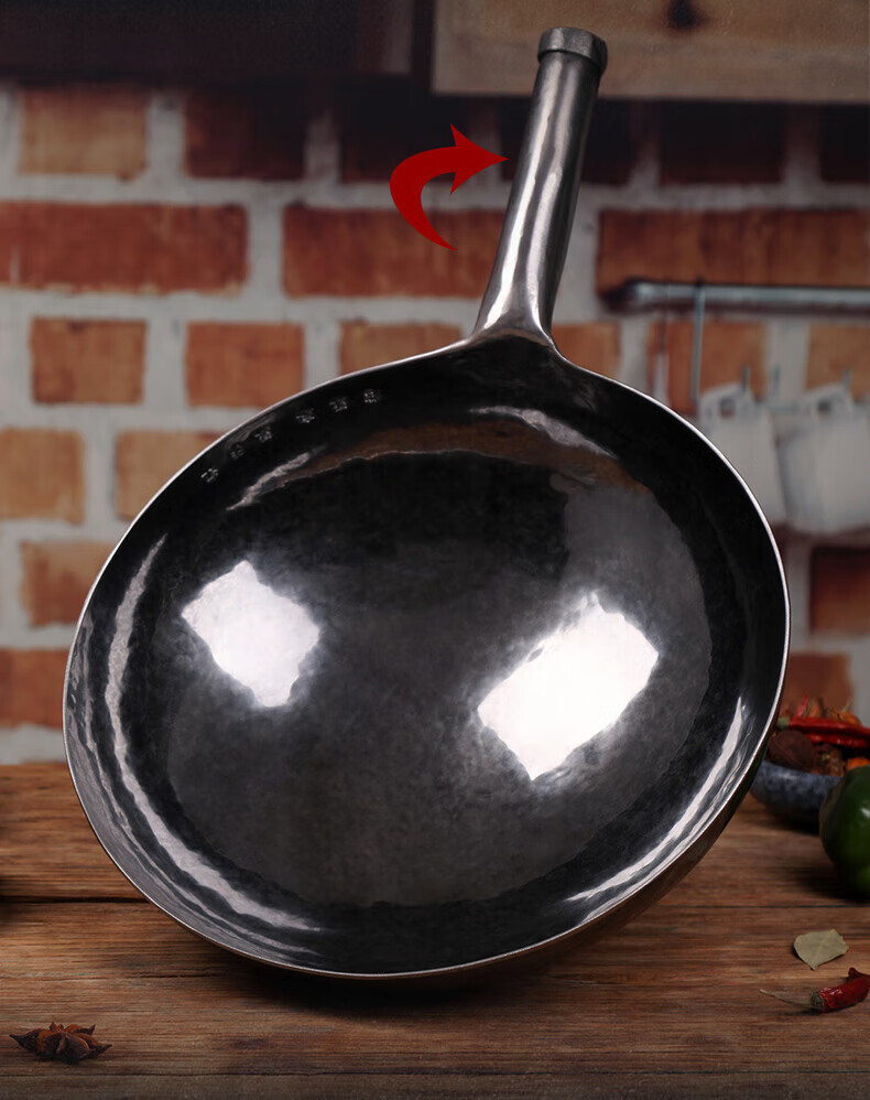 Laoniejia Black Iron Wok for Home Cooking, Zhangqiu Handmade Iron Pan, Traditional Non-Coated Non-Stick Pan (Zhang Zunzhong/Xu Lingxian) 32cm 20