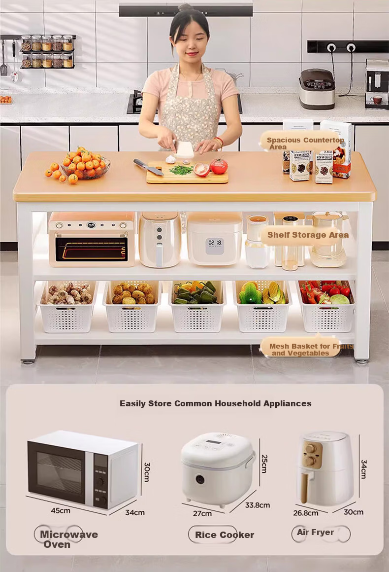 Quanpinwu Kitchen Storage Rack, Floor-Standing Multifunctional Cutting Table, Multi-Layer Sideboard, Cookware Storage Cabinet, Narrow Cupboard, 24 7