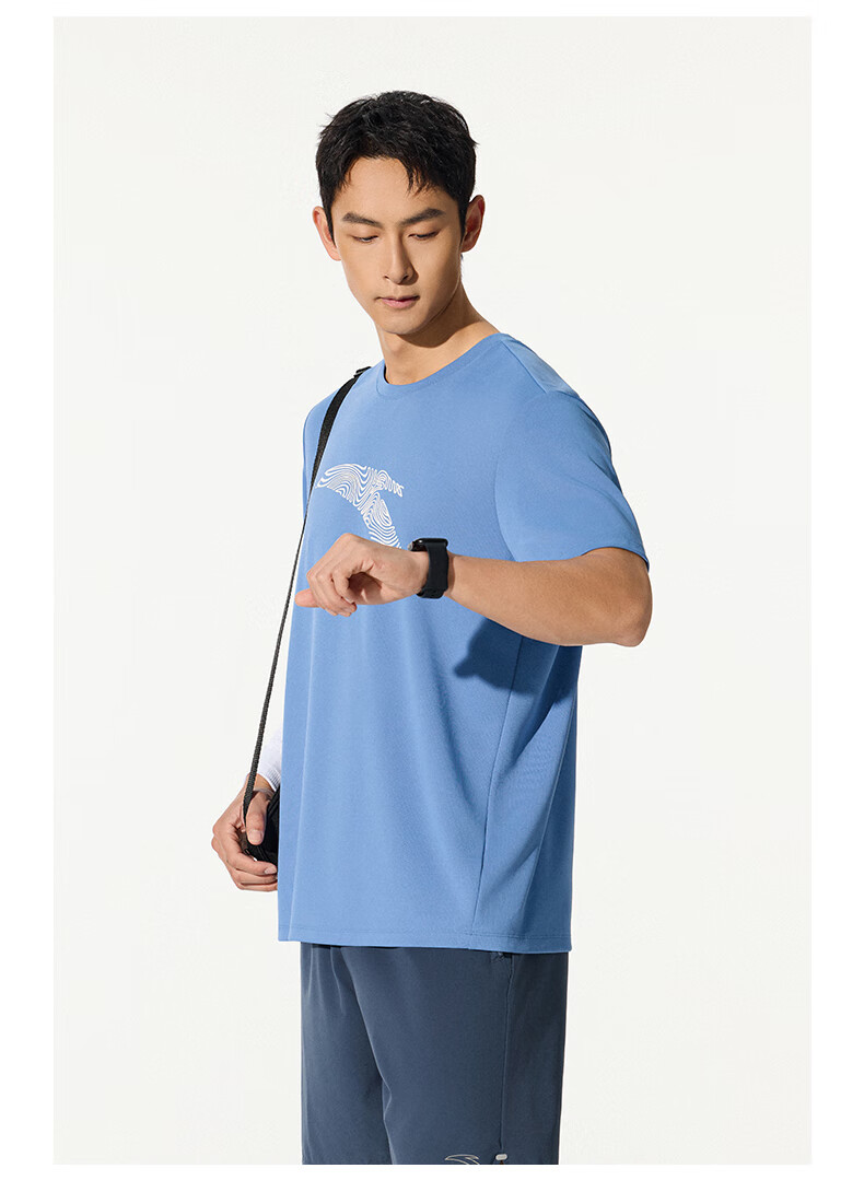 ANTA Quick-Dry T-Shirt, Men's Short-Sleeve T-Shirt for Summer, LOGO Printed Sports Undershirt, Loose-Fitting Moisture-Wicking Breathable Casual Top for Me 8