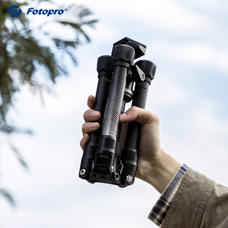 Штатив Fotopro Air Three Mini, портативный, из углеродного волокна, с зажимом для телефона