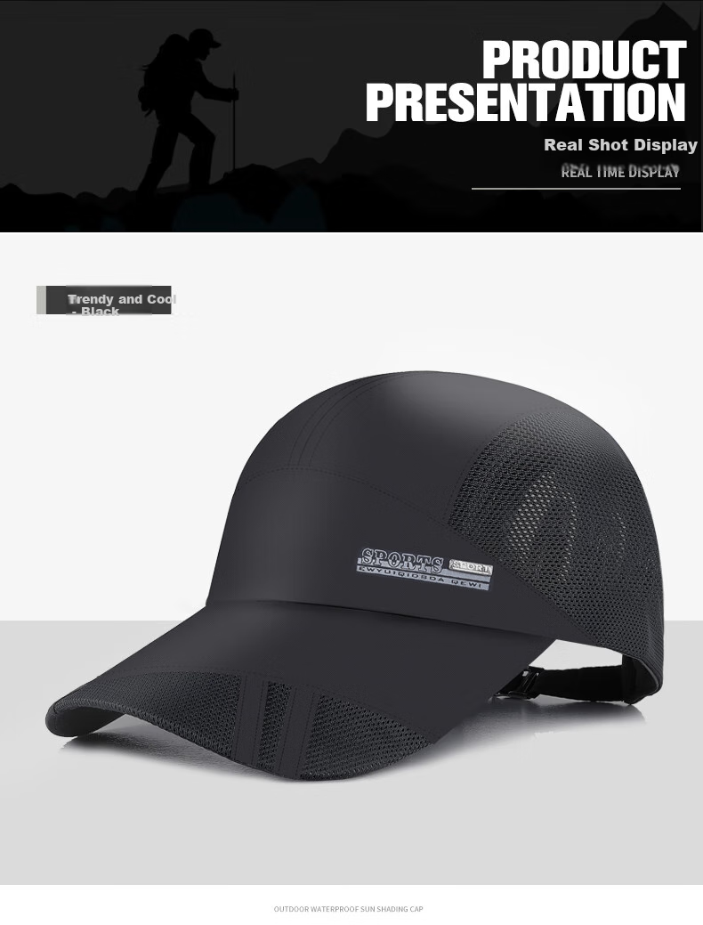 GRGN Men's Baseball Cap, Mesh Quick-Dry Breathable Visor Hat, Outdoor Casual Hiking Sun Protection Cap 7