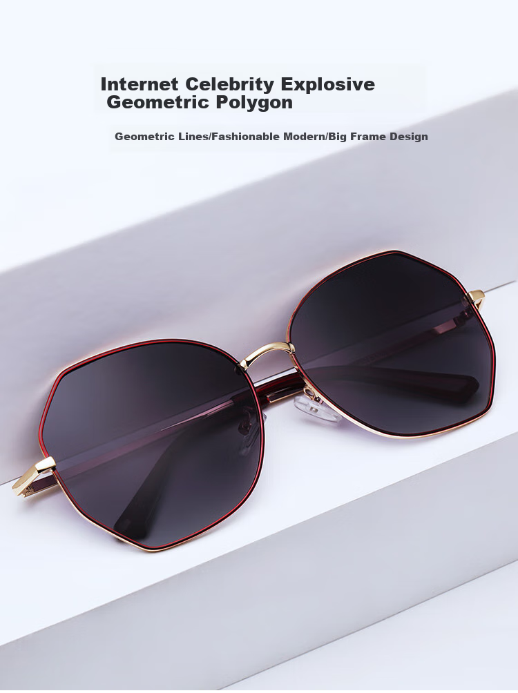 VEGOOS Sunglasses for Women, Korean Style Street Photography Metal Trendy UV Protection Polarized Driving Sunglasses SY8063 3