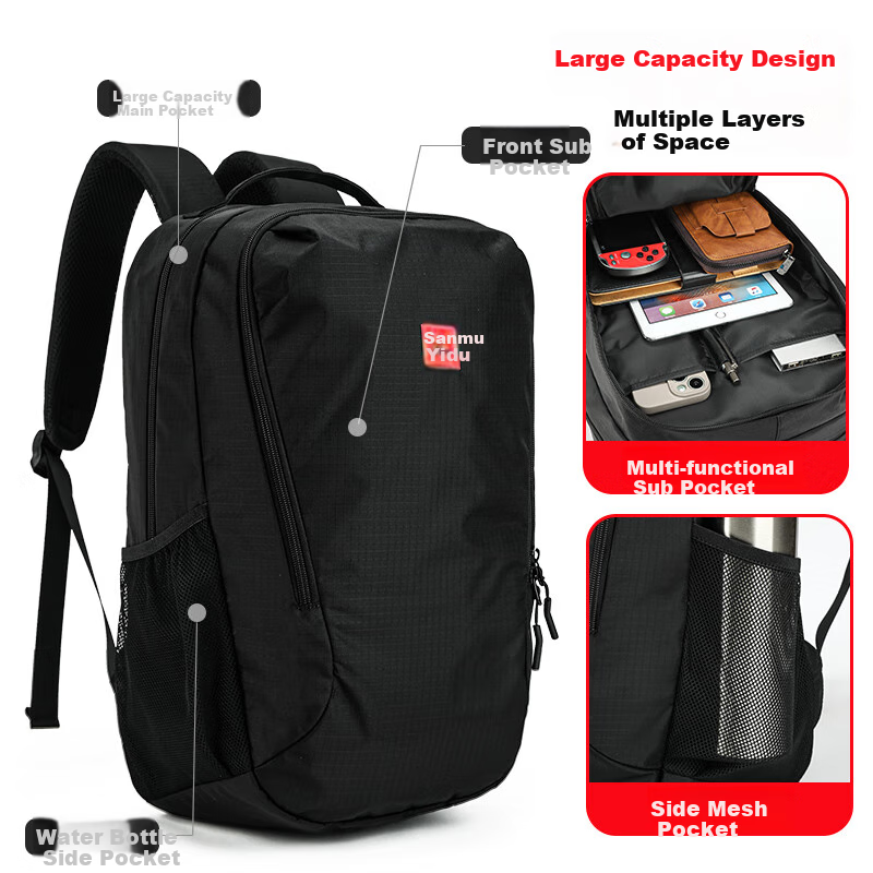 361° Men's Backpack, Commuter Business Backpack, Large Capacity, Lightweight, Waterproof, for Business Trips And Travel, Laptop Bag, Black