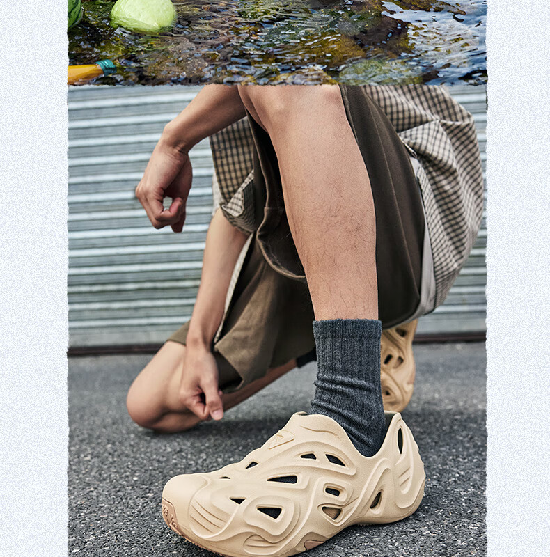 PEAK Taiji Qu Lang Su Xi Shoes for Men, Summer Outdoor Sports Sandals, New Soft-Soled Non-Slip Hole Shoes, DL520791 30