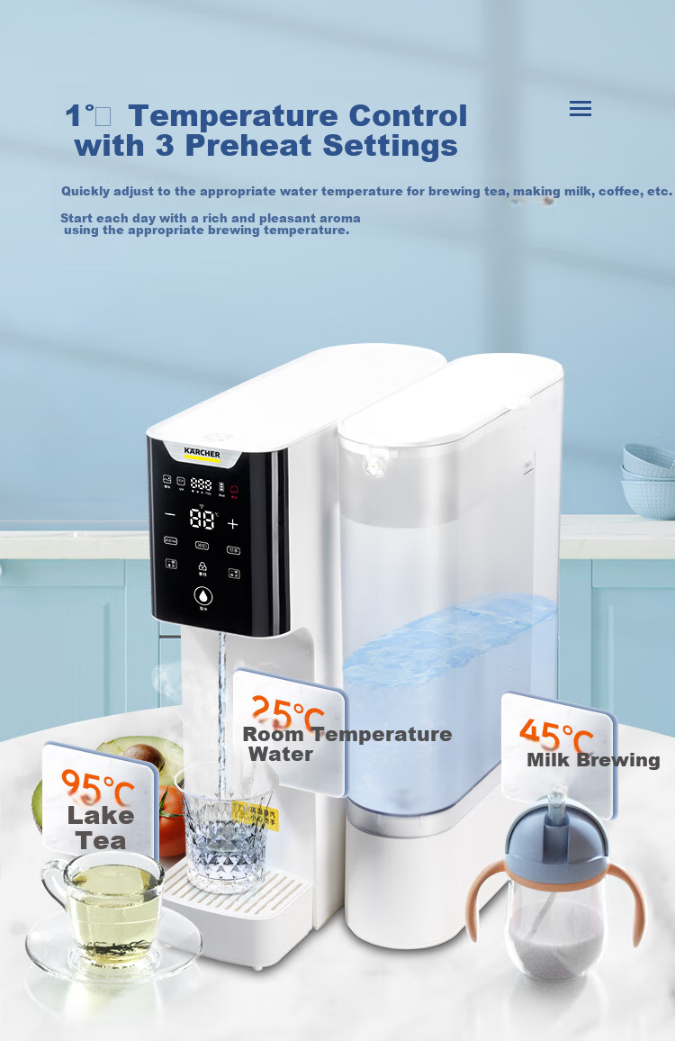 KARCHER German Water Purifier, Home All-In Drinking Water System, Countertop Instant Hot Water Dispenser, RO Reverse Osmosis, Zero Scale Inhibitor, Water Purification Machine, No Installation Required, WPD 70-P Wh 10
