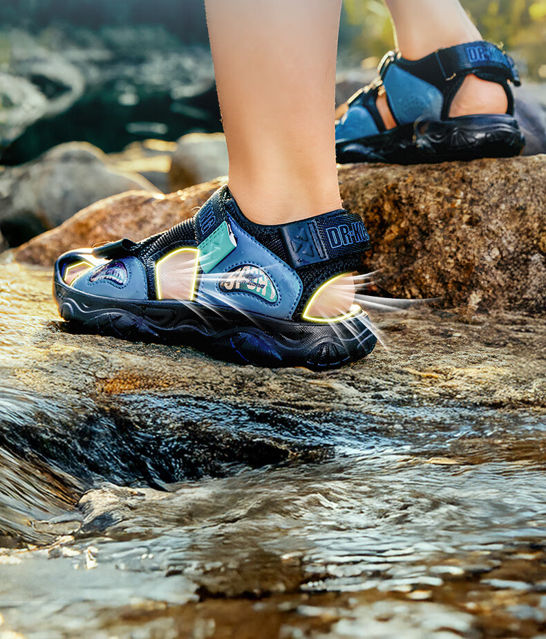 Dr. Jiang Full Contact Sandals Summer Unisex Kids Casual Children's Sandals 2S10A2007BM Blue Size 29 5