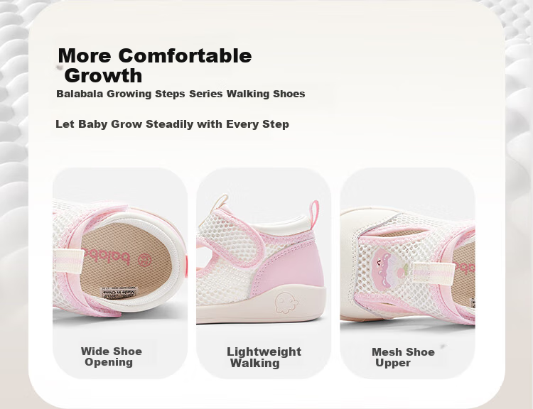 BALABALA Children's Shoes, Baby Walking Shoes, Kids Sandals, Infant Shoes, Girls' Summer New Style Breathable Mesh 4