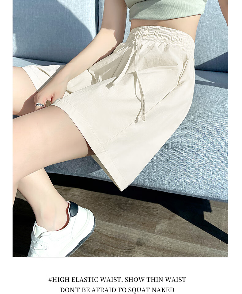 Warrior Women's Shorts 2026 New Summer Ice Silk Sun Protection Quick-Dry Slimming Mid-Length Loose Design Sports Pants 19