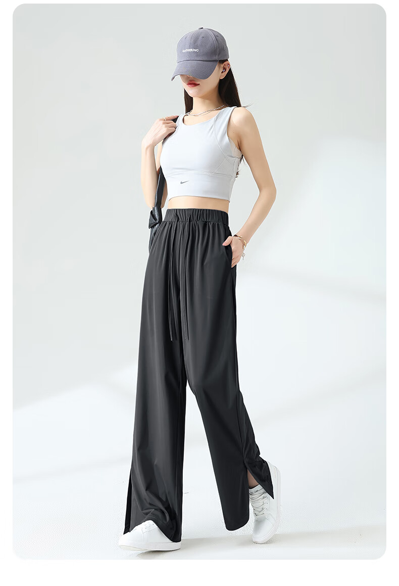 MJ STYLE Sun Protection Ice Silk Split Pants for Women, New Summer 2026 Women's Clothing, Trendy Fashion Casual Versatile Simple Trousers 12