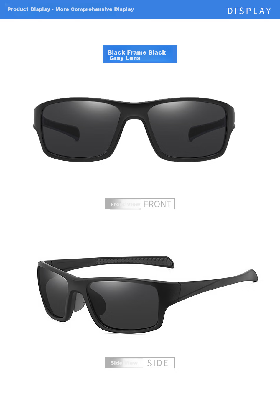 DRATRA Polarized Sunglasses for Men And Women, High-Definition Cycling Glasses, Outdoor Fishing Sunglasses, Anti-Glare Classic Square Frame Fashionable 8