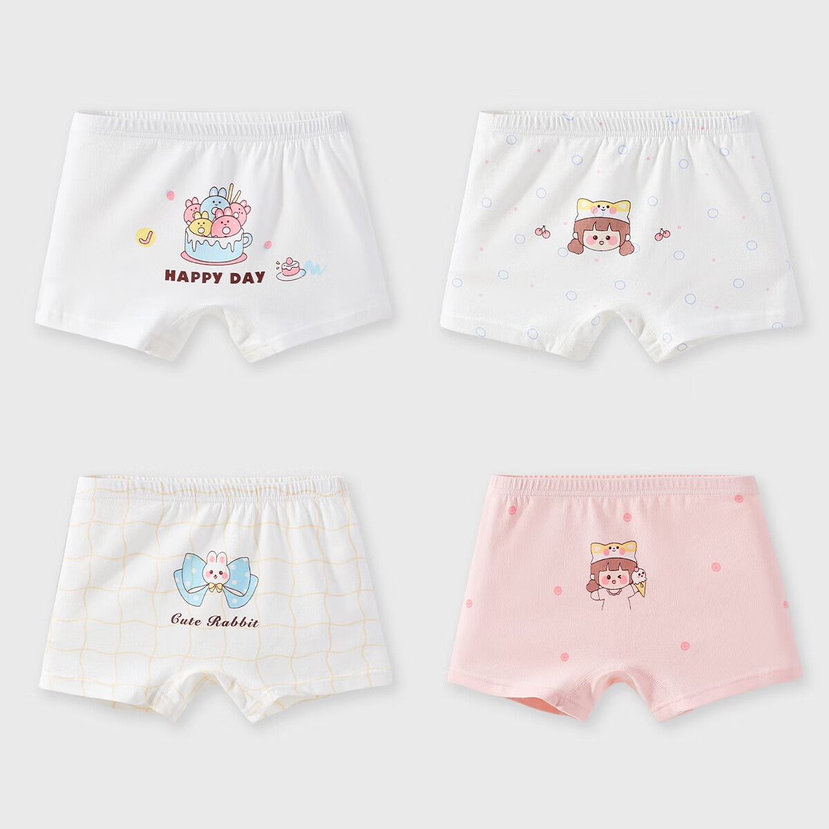YUZHAOLIN Kids Girls Underwear 7A Antibacterial Student Soft Breathable No-Ride-Up Shorts