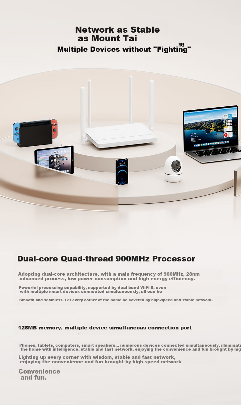 TCL [Gigabit Broadband's Top Choice] AX1500 Wireless WiFi 6 Router, Home 5G Dual-Band High-Speed WIFI Router, Whole-House Network Coverage, Intelligent Wall-Penetrating Signal Enhancement 6