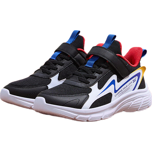 361° Children's Shoes, Kids' Running Shoes Summer 2026, Boys And Girls Breathable Shock-Absorbing Lightweight Soft Cushioning School Sports Shoes, Black Size 40