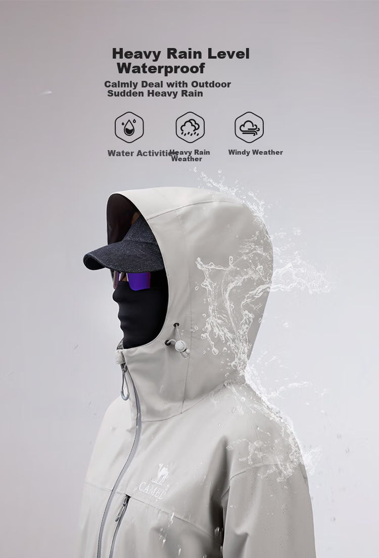 CAMEL [Iwano] Triple-Protection Hardshell Jacket for Men And Women, Color-Block Outdoor Windproof Waterproof Mountaineering Coat 8672 6