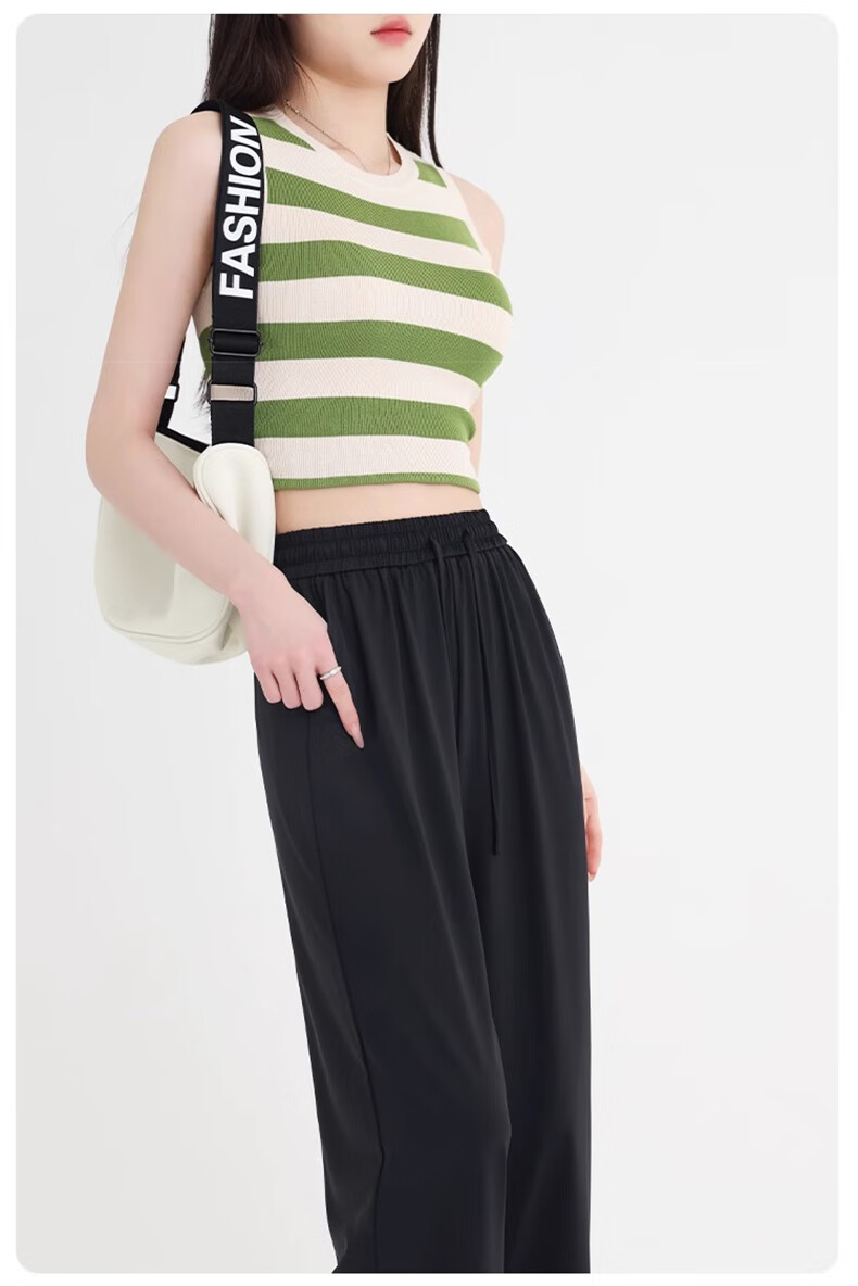 LangSha Ice Silk Wide-Leg Pants Women Summer Thin High-Waist Sun-Protective Slim Loose Straight-Leg Mosquito-Repellent Casual Trousers 18