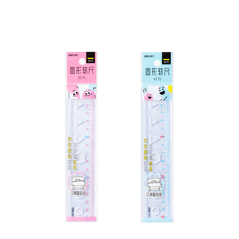 Deli 15cm Transparent Flexible Ruler Drawing Ruler Durable Soft Student Ruler Random Color Gaokao Blessing Gift