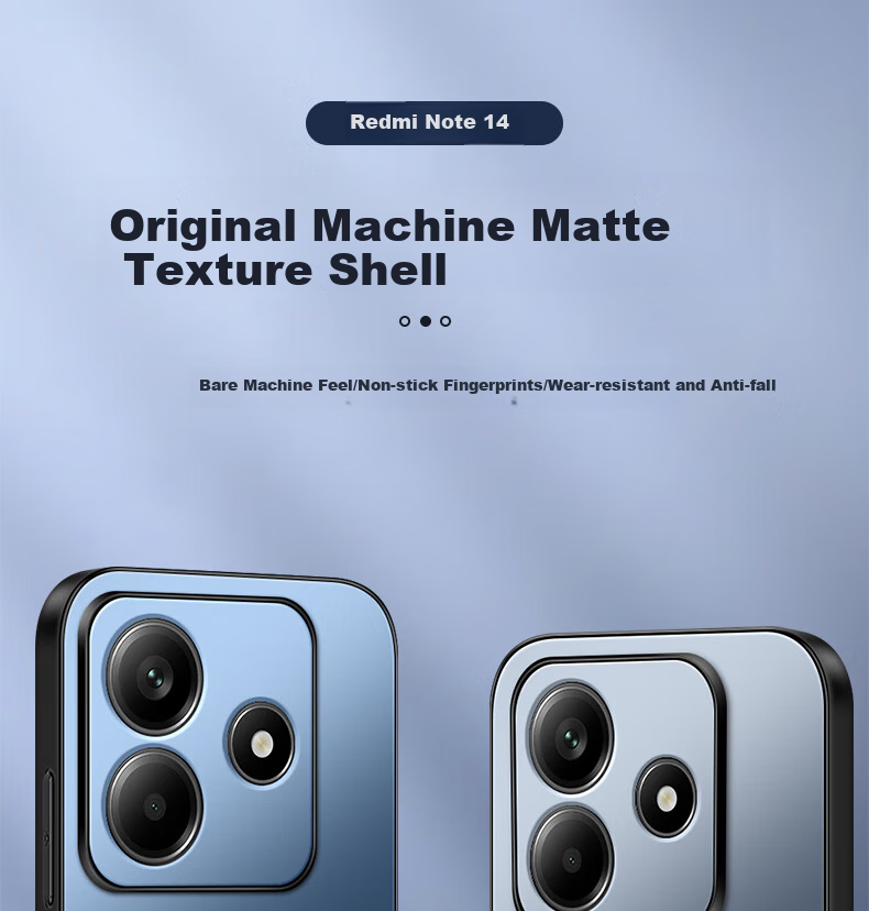 Shangsu Compatible with Redmi Note14 Phone Case, Xiaomi Note14 Protective Cover, AG Frosted Lens Full Protection Soft Shell, Shockproof, Simple Business Style for Women And Men, Graphite Black Outer Case 1
