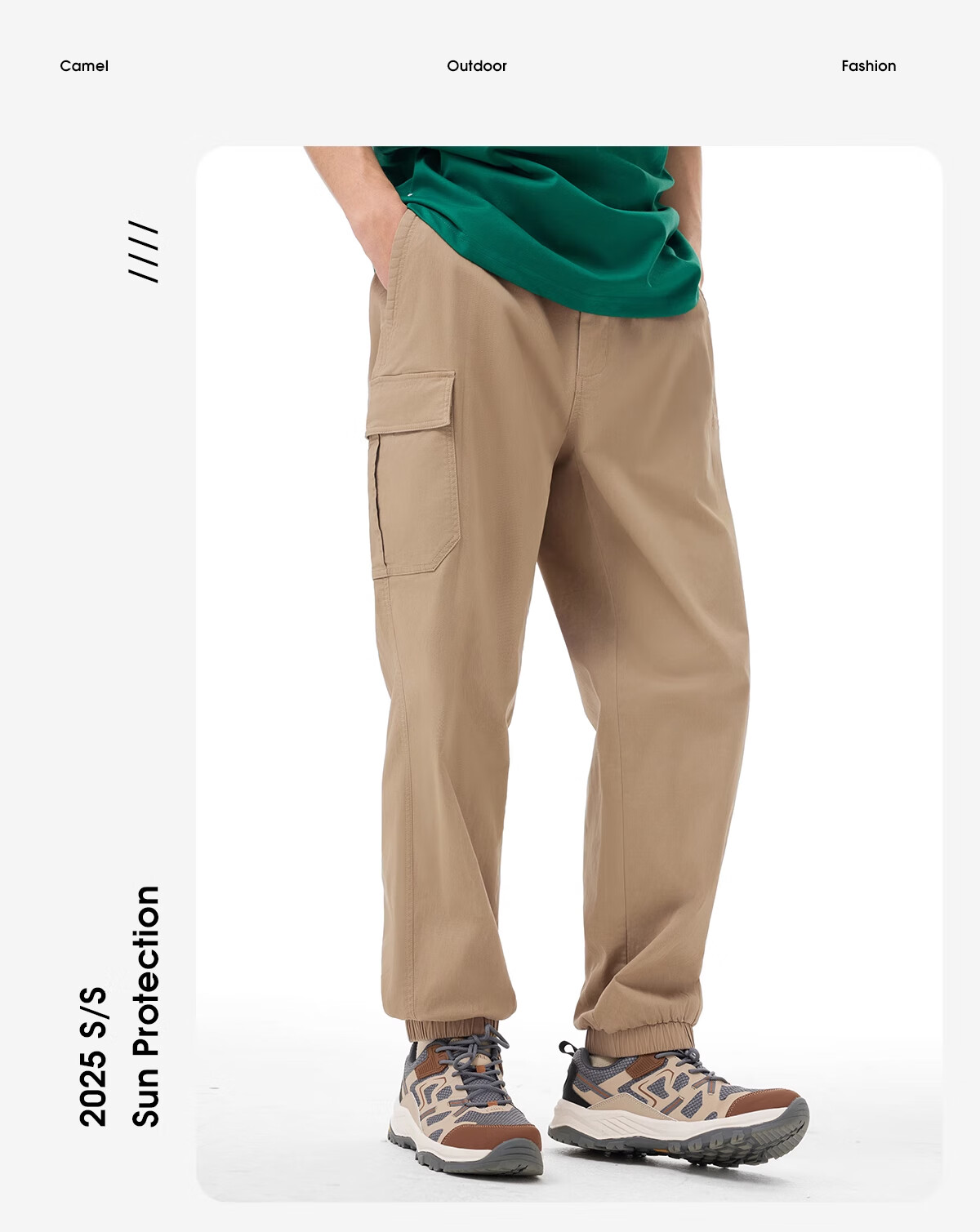 CAMEL Outdoor Casual Pants Men Spring Summer Jogger Cargo Pants Breathable Sweat-Absorbing Lightweight Durable Hiking Mountaineering Pants Women S 14
