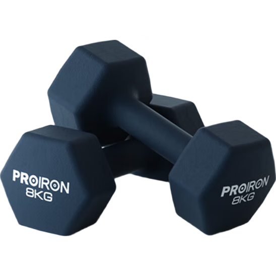 PROIRON Puli'ai Dumbbell for Men, Eco-Friendly Plastic-Coated, Home Fitness Equipment, Hexagonal Pure Iron Dumbbells, 6KG Pair Set