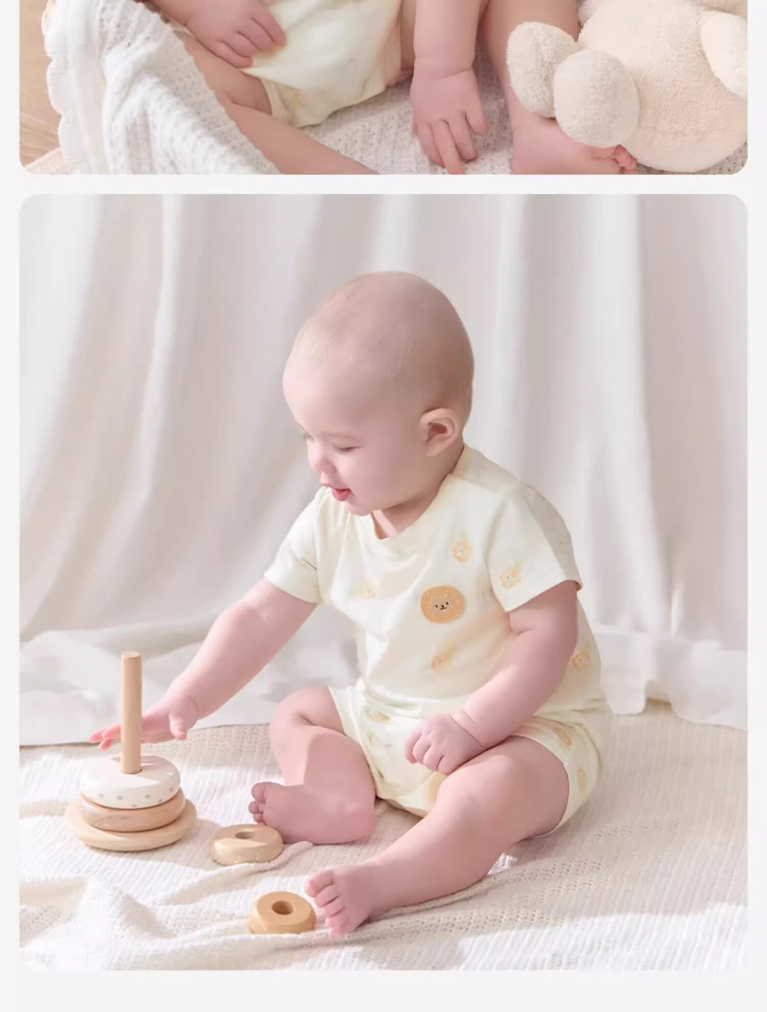DAVE & BELLA Baby Summer Romper, Stylish Newborn Clothes, Full Moon Girl Baby Outfit Set, Onesie for Baby Boy 13