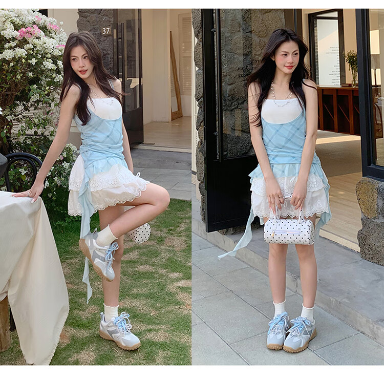 Josiny [Celebrity Style] Dexun Women's Shoes, Spring And Autumn Fashion Sneakers, Soft-Soled Round-Toe Casual Shoes, Gray-Blue, Size 37 5