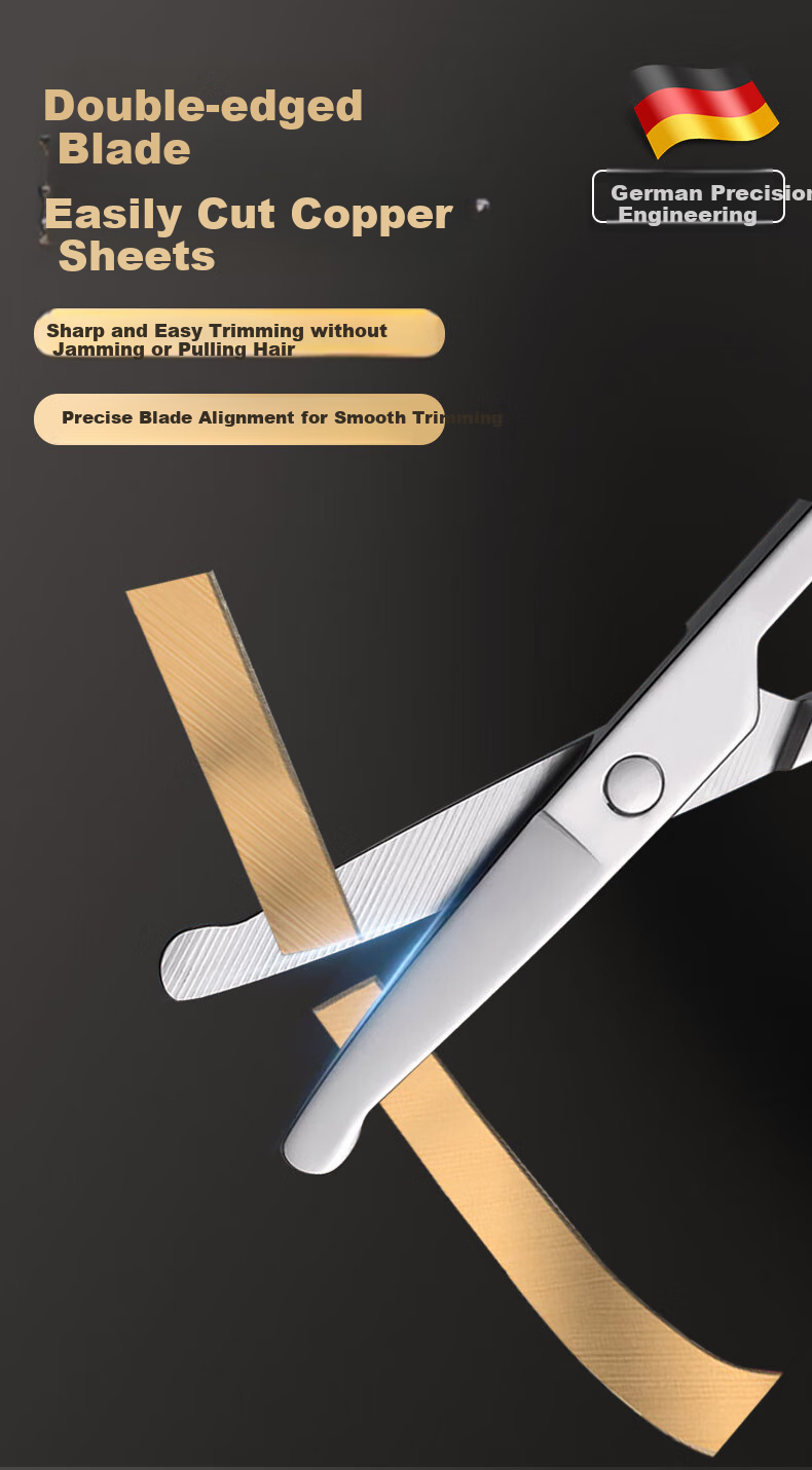 Huanlinkai Stainless Steel Nose Hair Scissors for Men, Round Tip Beard Trimmer, Small Black Scissors 7