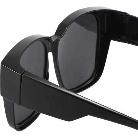 Baixiaoshe Folding Sunglasses for Nearsighted Glasses, Glossy Black Style, Unisex, Specialized for Driving, UV Protection Sunglasses