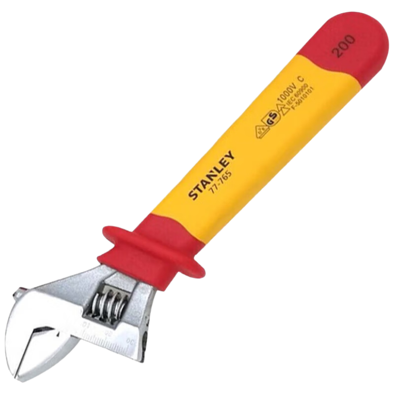 STANLEY VDE 1000V High Voltage Insulated Adjustable Wrench 8 Inch STMT77765-23