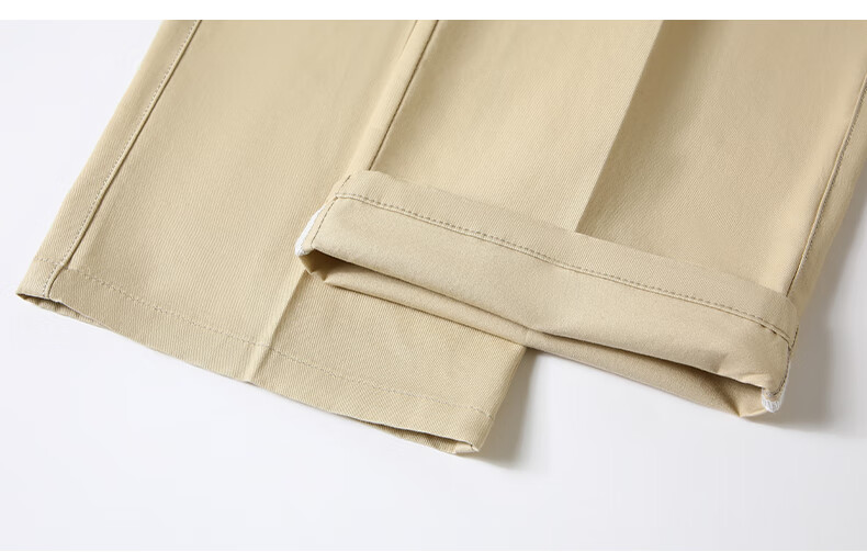 MUSHILANG [100% Pure Cotton] Men's Dress Pants, Autumn And Winter Thick Style, Wrinkle-Resistant, No-Iron, Large Size, Solid Color, Middle-Aged Business Casual Pants for Me 23