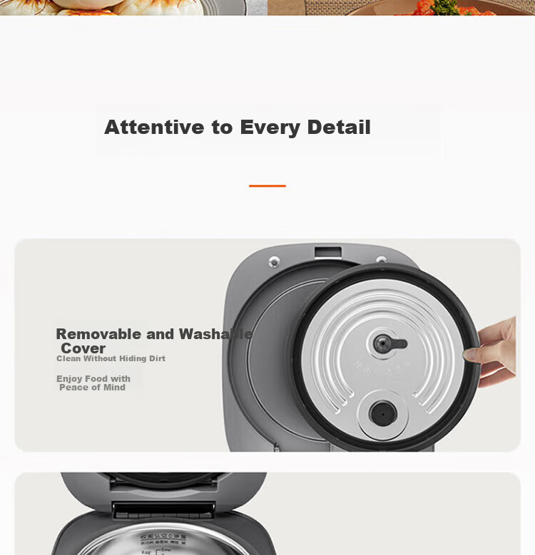 Joyoung Household Multi-Functional 4L Smart Non-Coating Rice Cooker, 316L Stainless Steel Ball Pot, Electric Rice Cooker F-40F316L 30