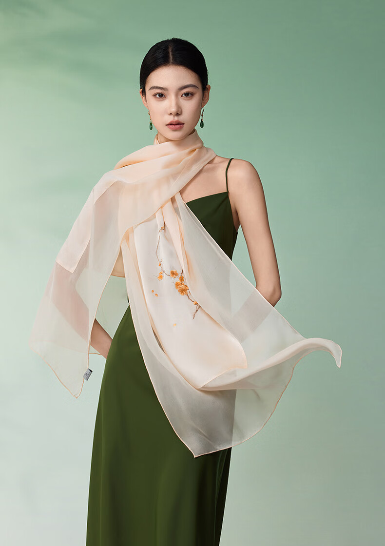 Embroiderer Silk Mulberry Silk Genuine Silk Su Embroidery Scarf Gift Box High-End Women's Shawl Scarf Birthday Gift for Elders and Mom 7