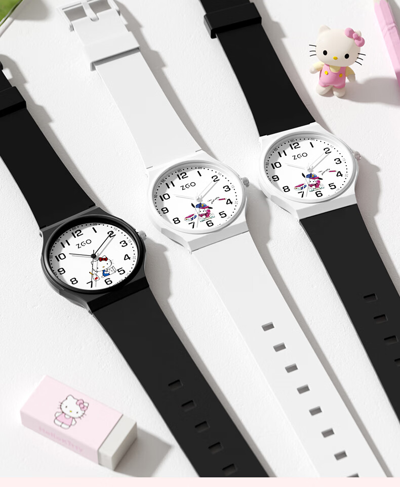 ZGO Sanrio Children's Watch Time-Only Student Watch for Ages 6-12 Middle School Exam Watch 8522A 16