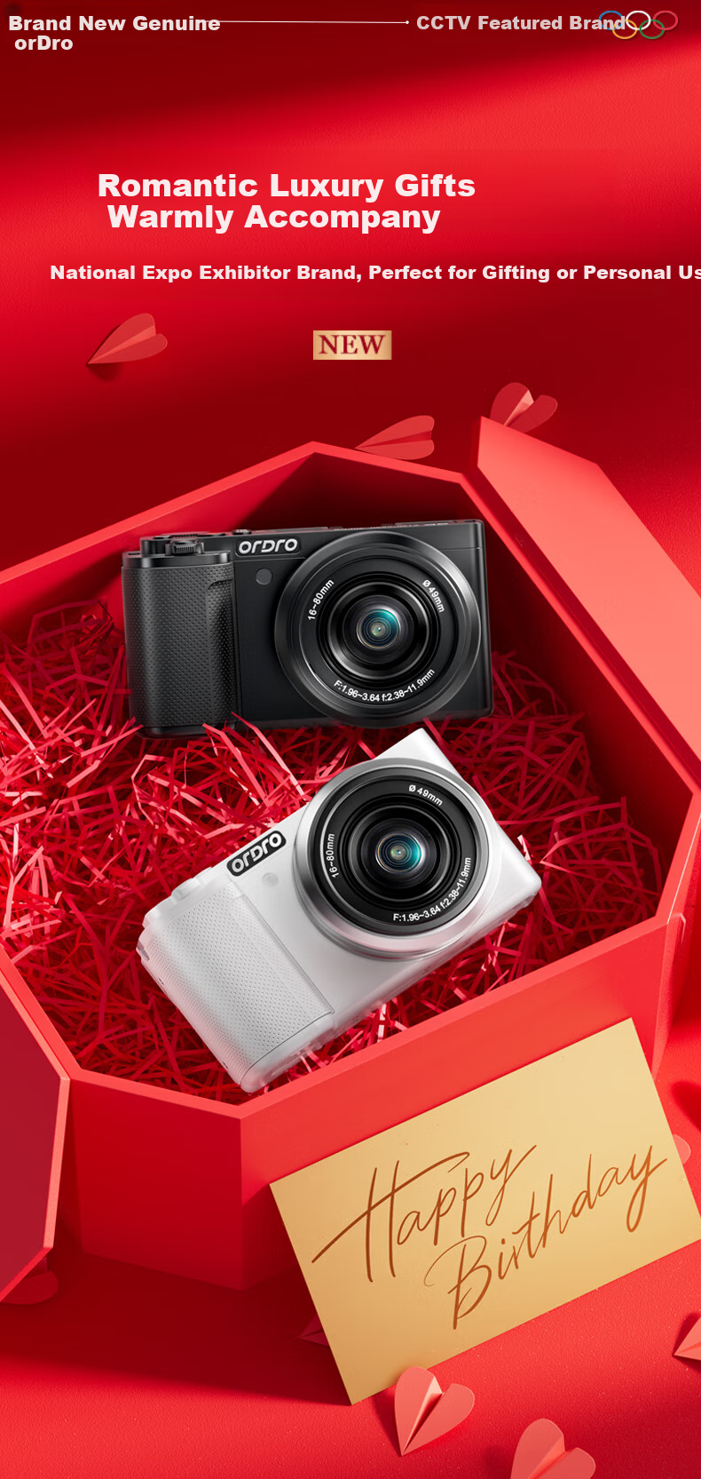 ORDRO 5K Optical Zoom Digital Camera with Intelligent Beauty CCD, Mirrorless Camera for Live Streaming, Vlog, Entry-Level Precise Focus, Student Video Recording, DSLR Camera, Compact And Portable 1