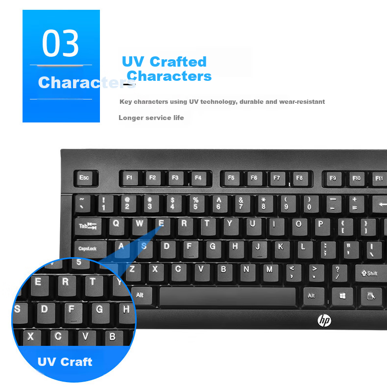 HP Keyboard And Mouse Combo, Mechanical Feel Gaming E-Sports Wired USB Interface, Compatible with Laptops And Desktop Computers, Suitable for Business And Office Use 6