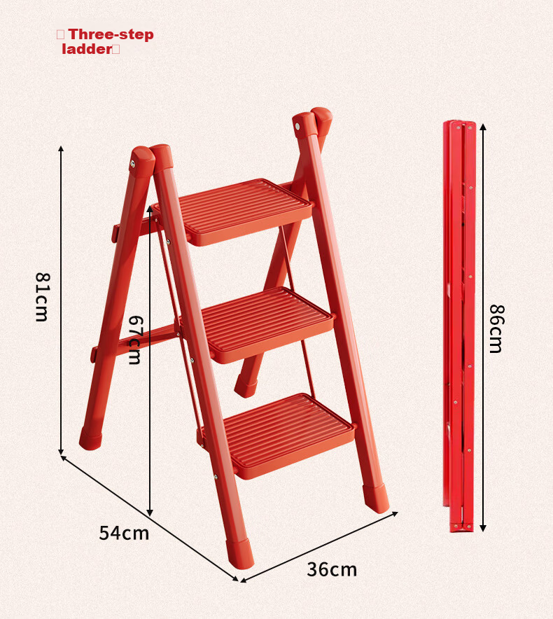 Chibailun Folding Ladder, Household A-Frame Ladder, Widened Steps, Thickened Carbon Steel Iron Ladder, Multifunctional Climbing Ladder 14