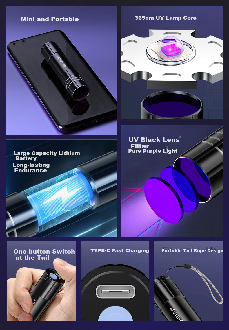 SHENYU Ultraviolet Fluorescent Lamp Detector, Wood's 365nm Light for Currency And Jade Professional Authenticatio 4
