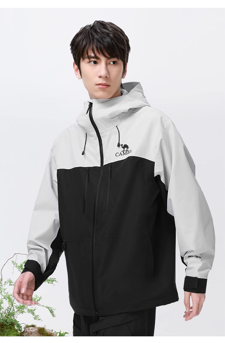 CAMEL Outdoor Waterproof Single-Layer Jacket 31187A Moon Shadow Green Oak Gray Unisex XXL 17