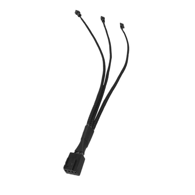KELEPU Computer PWM Temperature Control Cooling Fan 4-Pin to 3-Pin Extension Cable, Four-Wire Per End, Case Motherboard CPU Fan Extension Cable, 4-Pin Fan Wire, 30cm